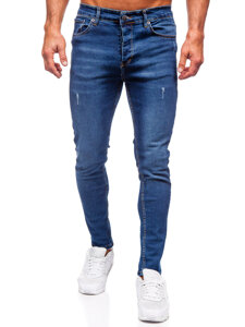 Vyriški džinsai slim fit Tamsiai mėlyna Bolf 6264