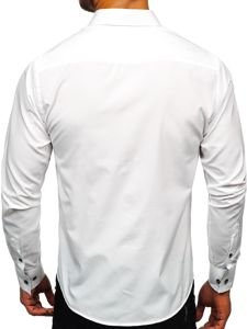 Vyriški elegantiški marškiniai ilgomis rankovėmis balti Bolf 1769-A