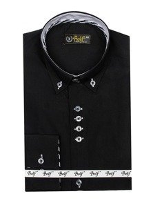 Vyriški elegantiški marškiniai ilgomis rankovėmis juodi Bolf  5796