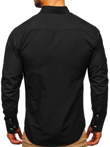 Vyriški elegantiški marškiniai ilgomis rankovėmis juodi Bolf  5796