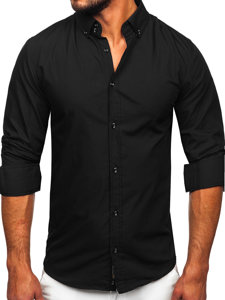 Vyriški elegantiški marškiniai ilgomis rankovėmis juodi Bolf 5821-1
