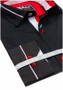 Vyriški elegantiški marškiniai ilgomis rankovėmis juodi Bolf 5826