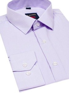 Vyriški elegantiški marškiniai ilgomis rankovėmis violetiniai Bolf TS100