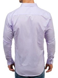 Vyriški elegantiški marškiniai ilgomis rankovėmis violetiniai Bolf TS100