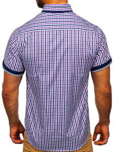 Vyriški languoti marškiniai trumpomis rankovėmis, violetiniai Bolf 4510