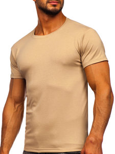 Vyriški marškinėliai be paveikslėlio gelsvi Bolf 2005-91