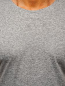 Vyriški marškinėliai be paveikslėlio tamsiai pilki Bolf 2005