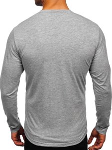 Vyriški marškinėliai su V formos apykakle be paveikslėlio pilki Bolf 172008