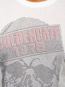 Vyriški marškinėliai su paveiksėliu balti Bolf KS2108