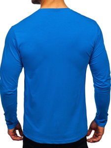 Vyriški marškiniai ilgomis rankovėmis be paveikslėlio mėlyni Bolf 172007
