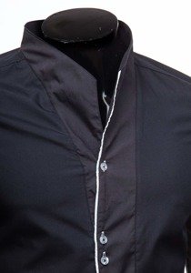 Vyriški marškiniai ilgomis rankovėmis juodi Bolf 5720-1