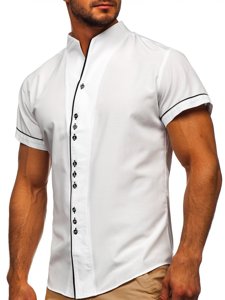 Vyriški marškiniai trumpomis rankovėmis balti Bolf 5518