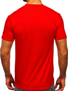 Vyriški medvilniniai marginti marškinėliai Raudona Bolf 5035