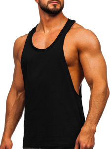 Vyriški tank top marškinėliai be paveikslėlio juodi Bolf 1245