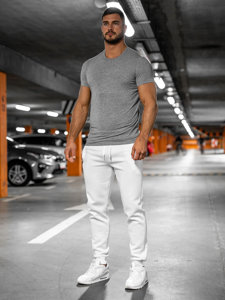 Vyriškos jogger kelnės baltos Bolf XW01